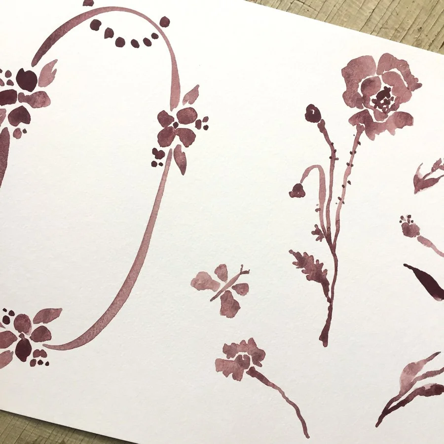 watercolor painting process for Untold Imprint prints &amp; patterns