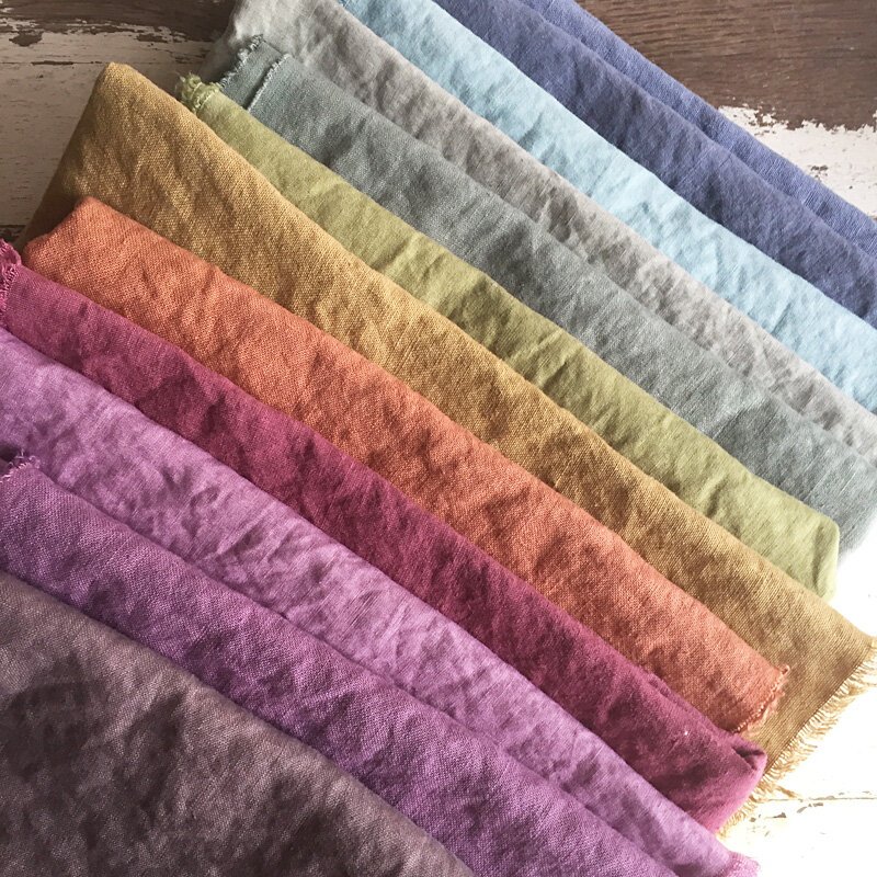 hand dyed linen and hemp fabric by Untold Imprint
