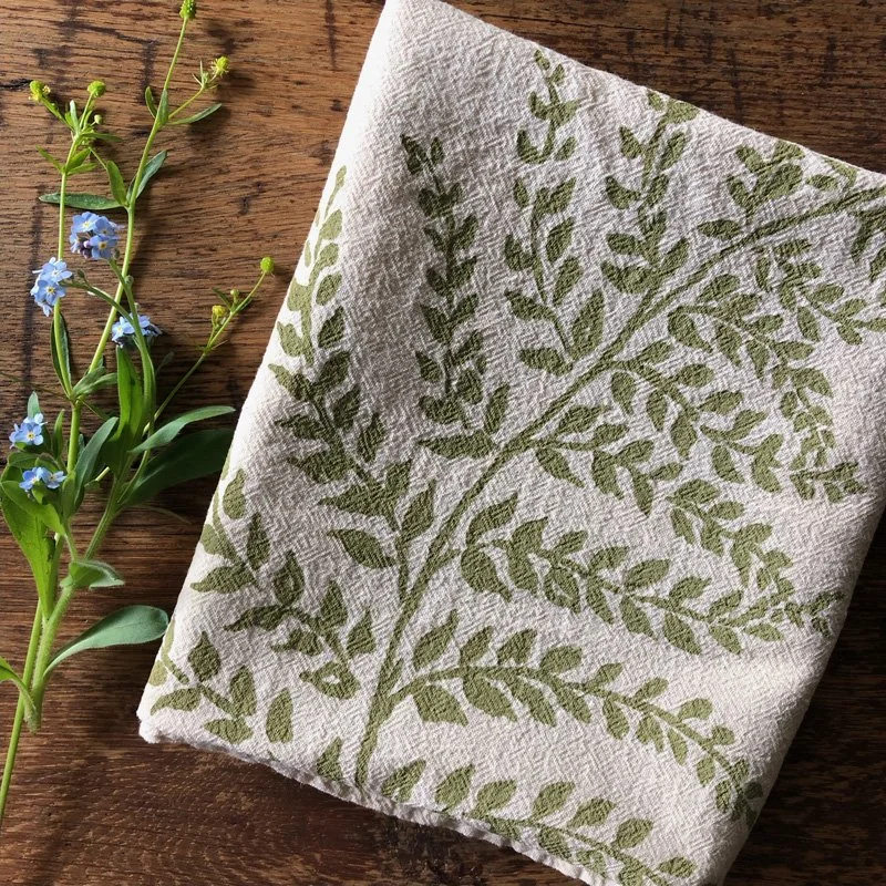 hand printed fern towel by Talufane — Talufane