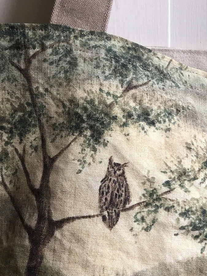 linen canvas handmade medieval tapestry bag by Talufane