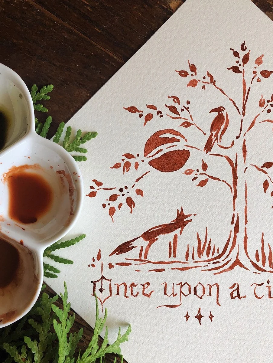 Once Upon a Time watercolor painting by Phoebe Stout