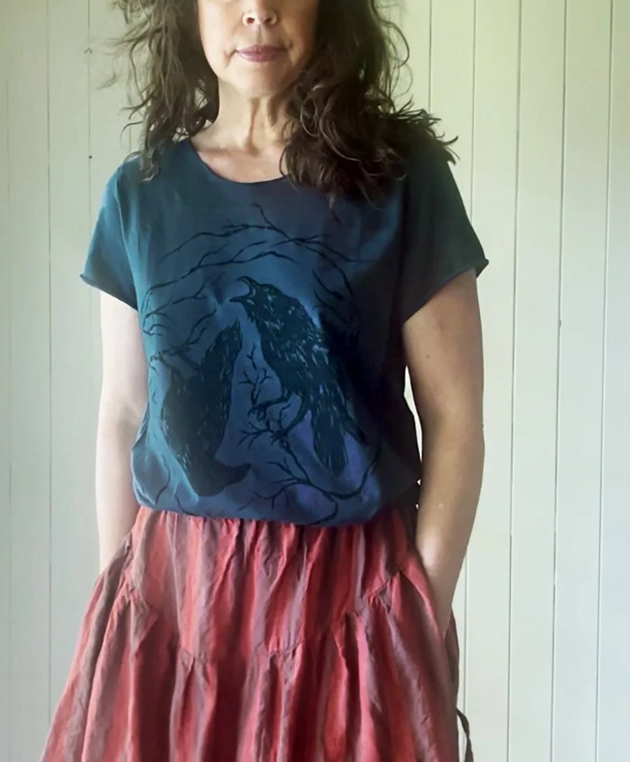 Odin's Ravens print cotton tee by Talufane