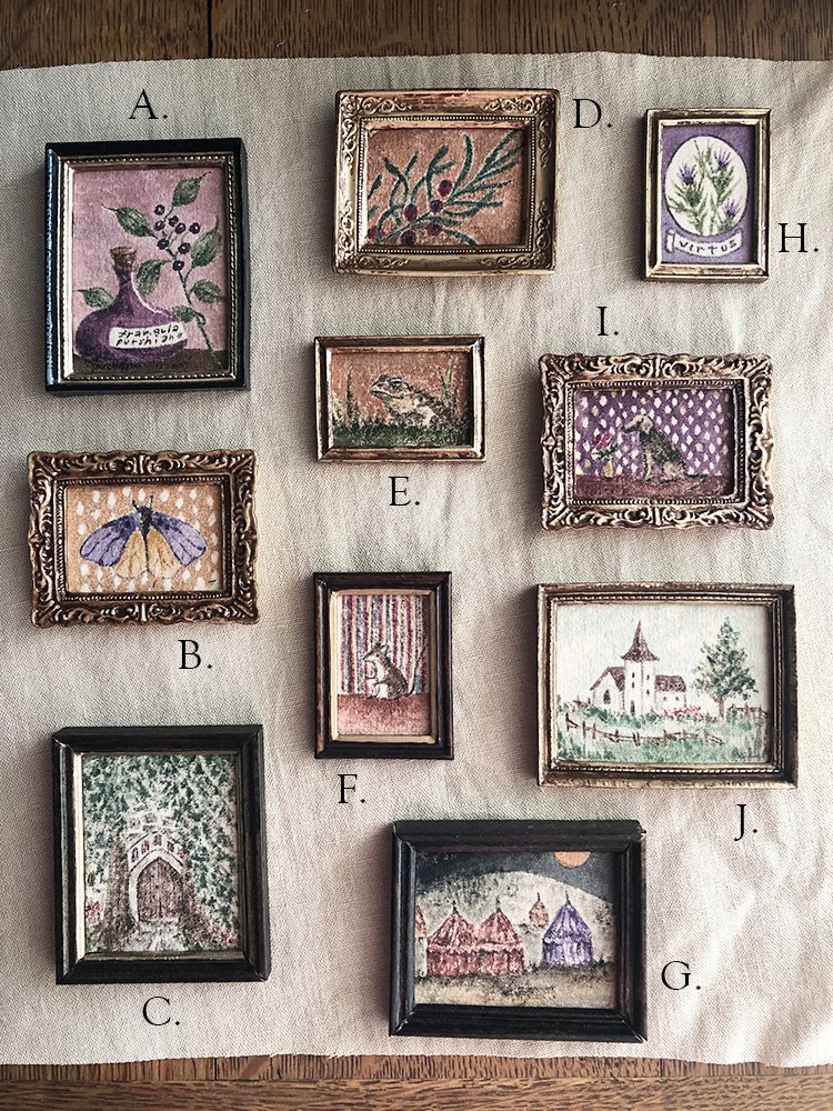 miniature original paintings by Phoebe Stout