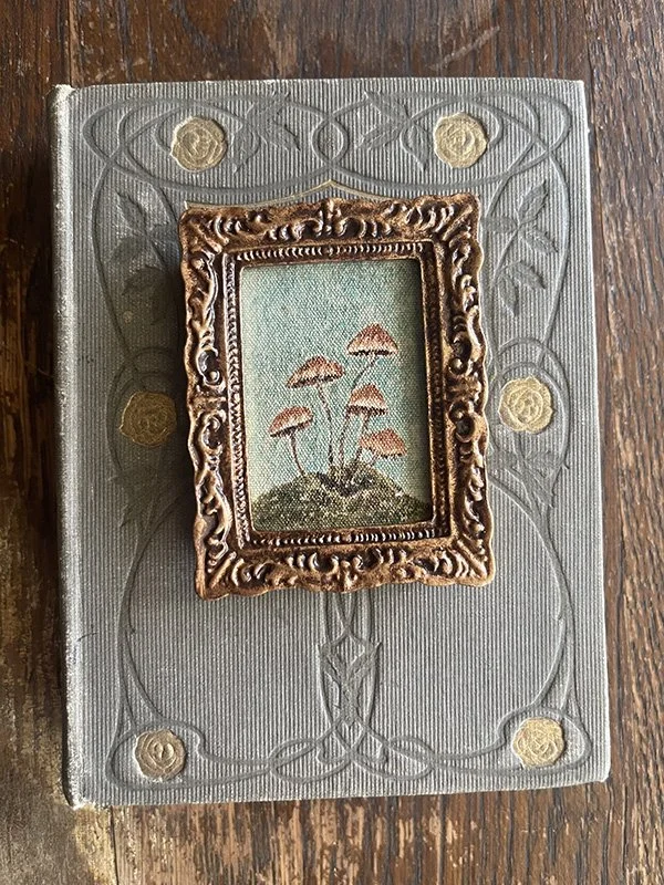 miniature mushrooms painting by Phoebe Stout for Talufane