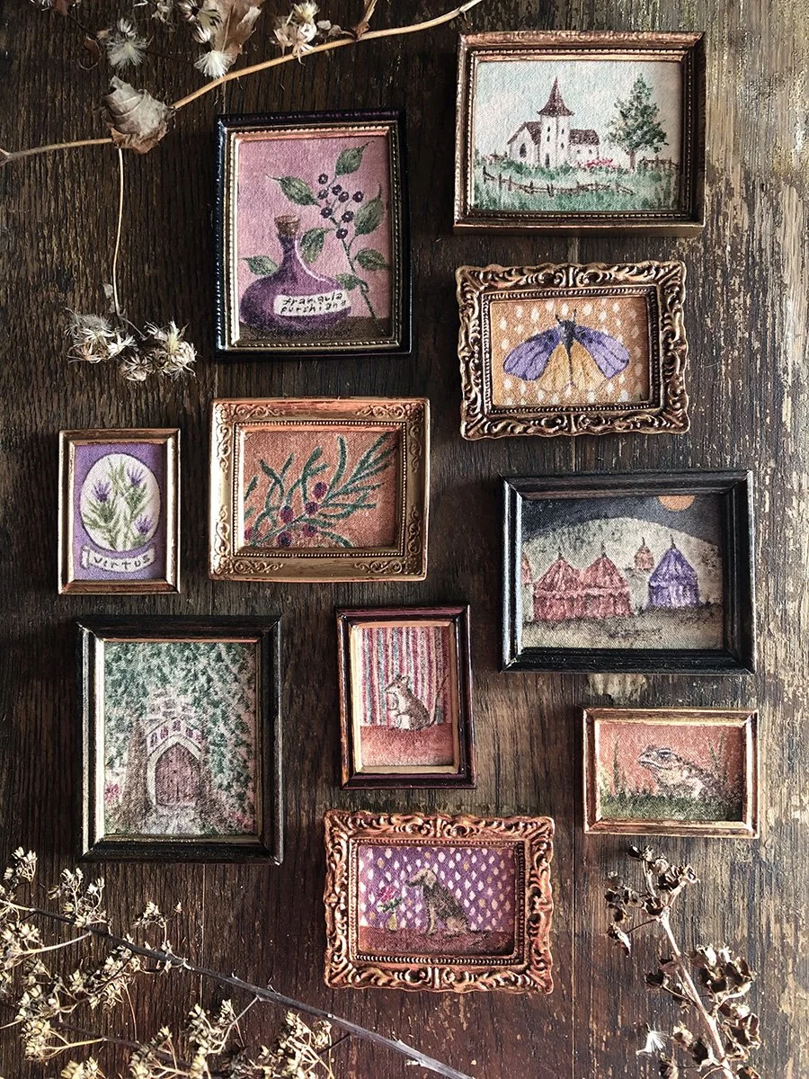 miniature original paintings by Phoebe Stout for Talufane