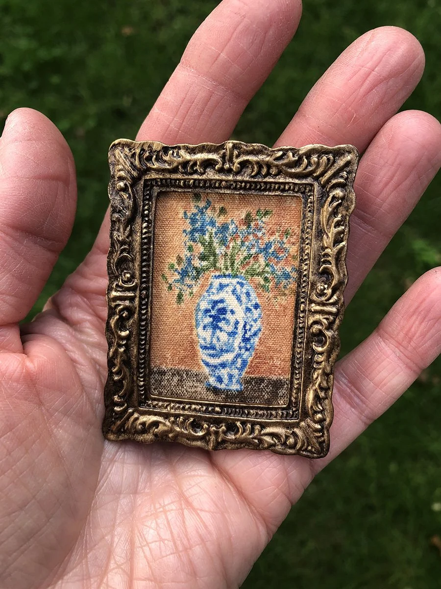 Claire's Blue Vase miniature painting by Phoebe Stout