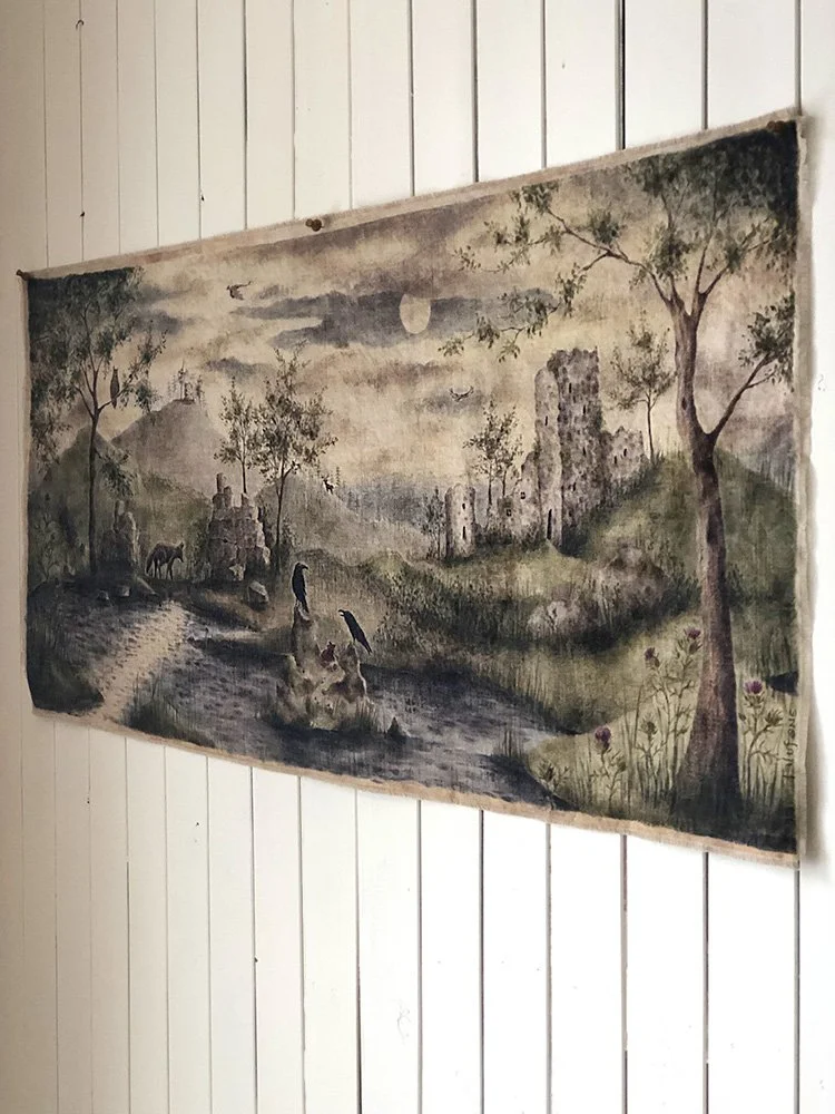 medieval-style castle tapestry by Talufane