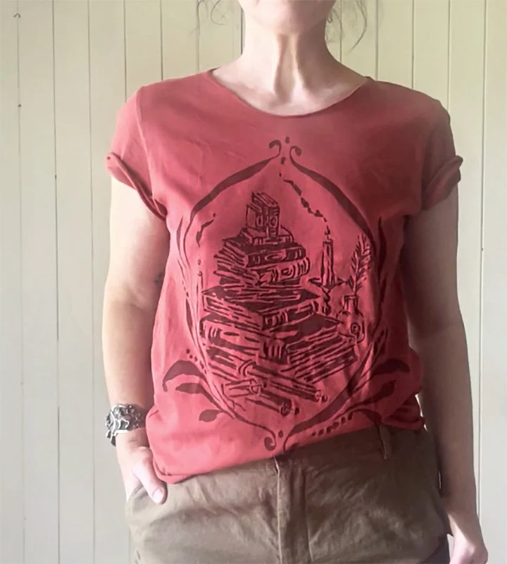 The Library in the Tower printed t-shirt by Talufane