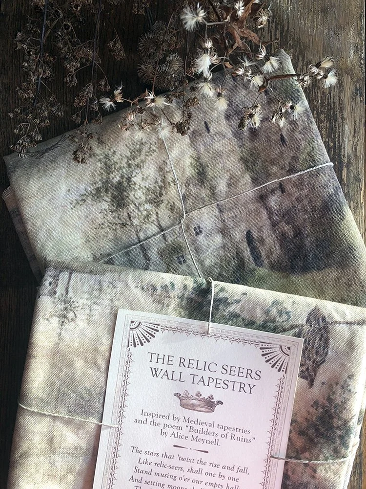 The Relic Seers linen wall hanging by Talufane