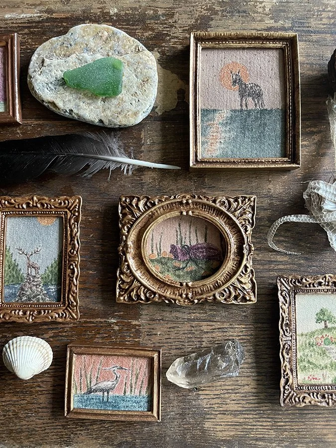 Mini original paintings by Phoebe Stout for Talufane