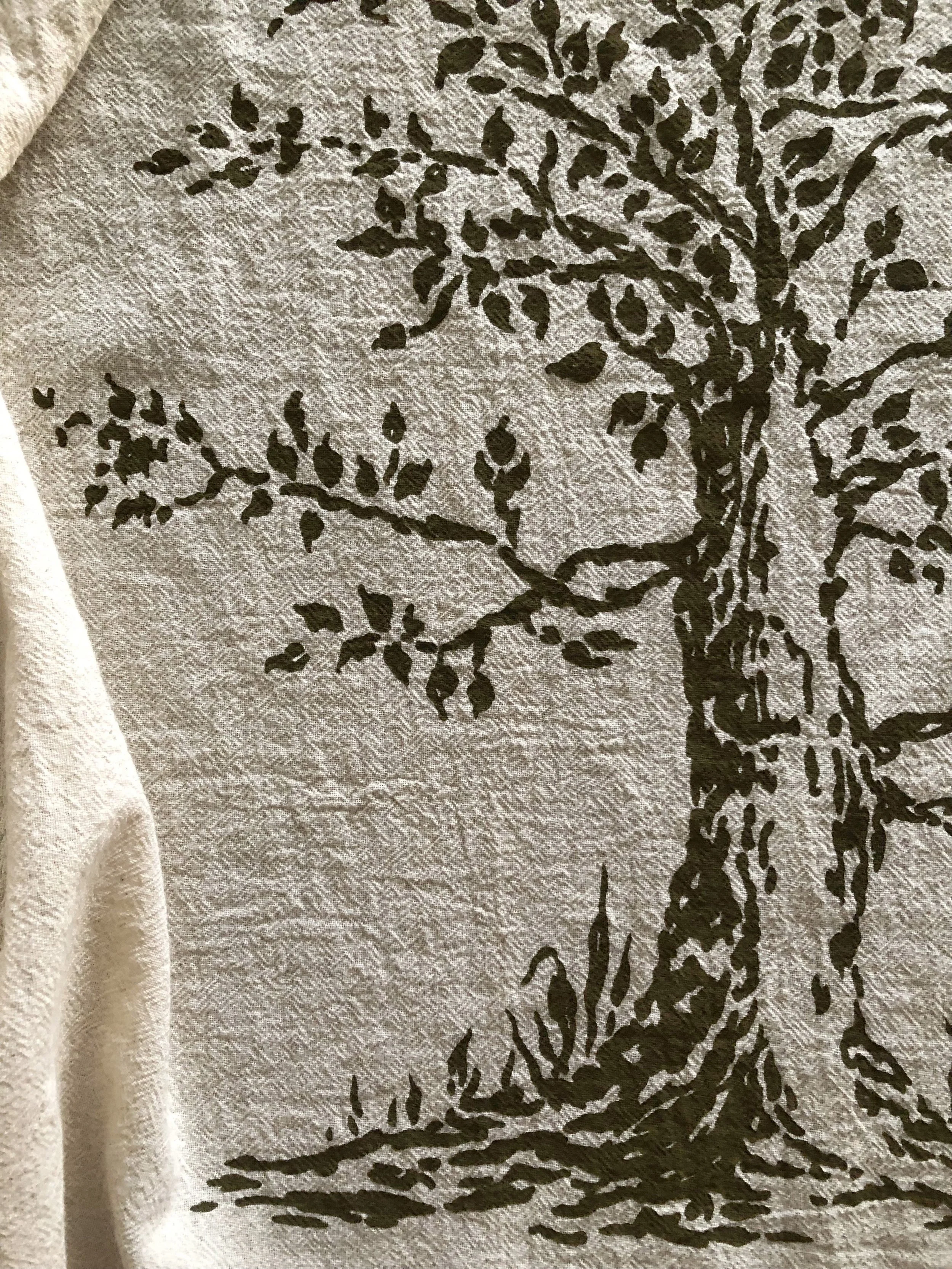 detail of Wise One print towel by Talufane