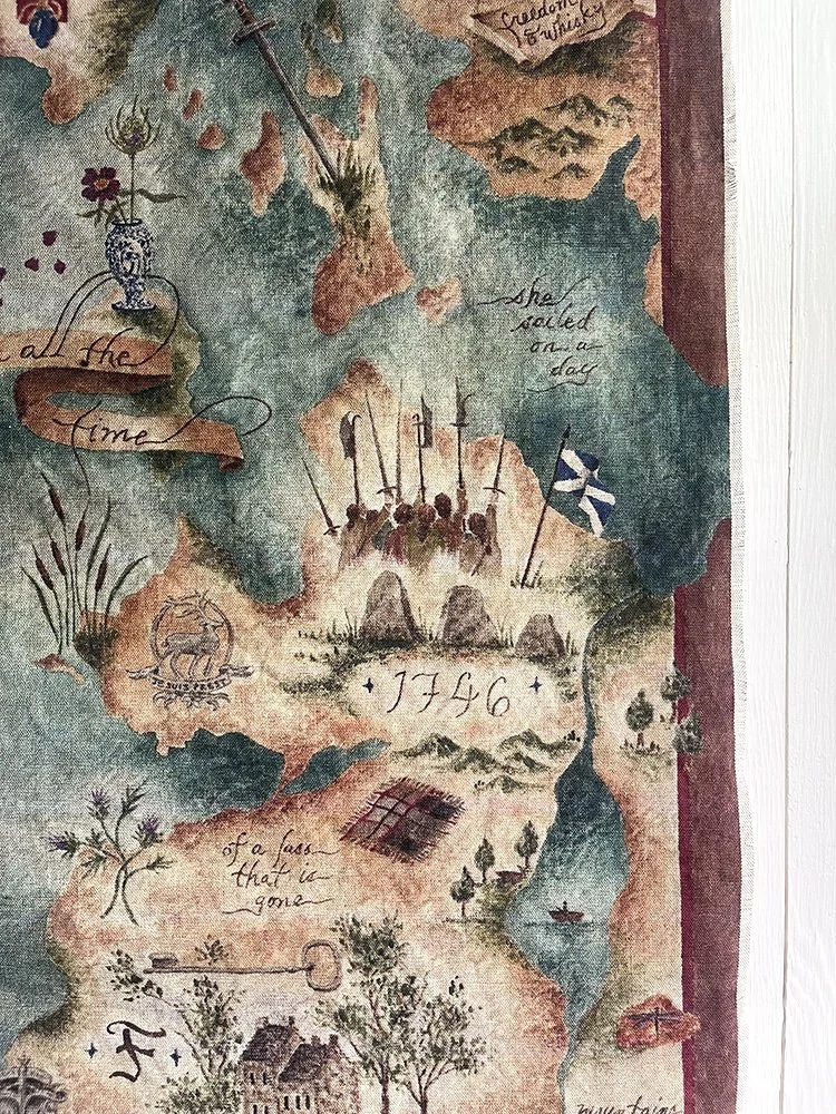 detail of Outlander-inspired medieval map by Talufane