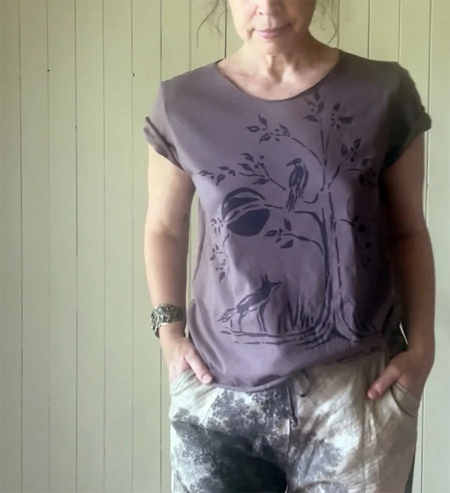 the fox and the crow fable tee by Phoebe Stout for Talufane