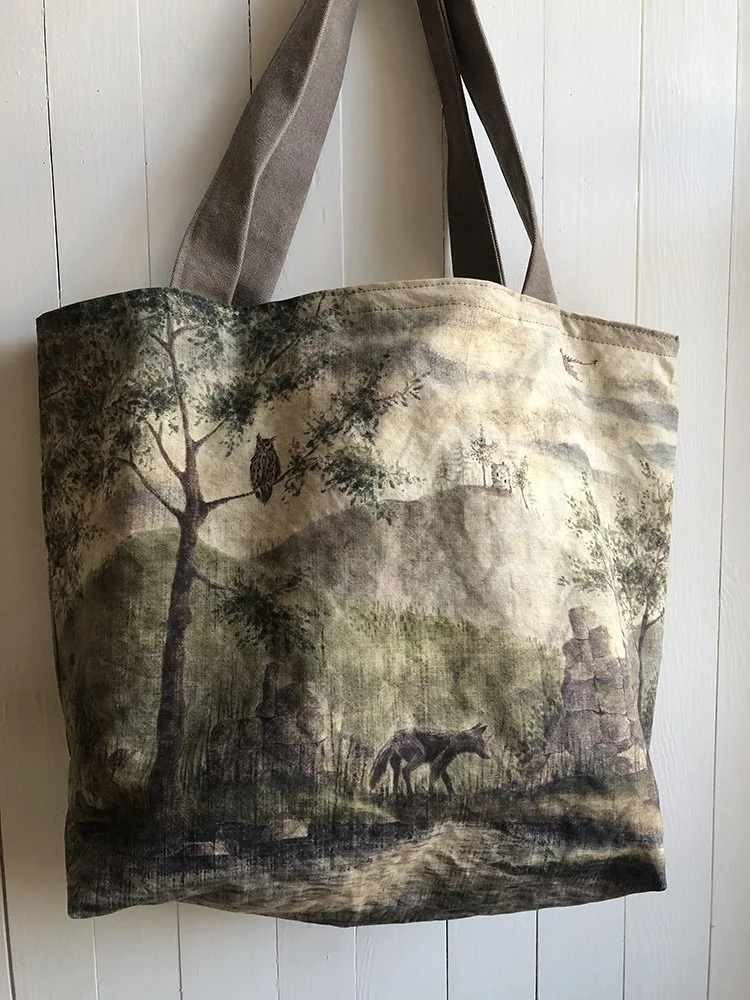 The Relic Seers castle ruins painting bag by Talufane