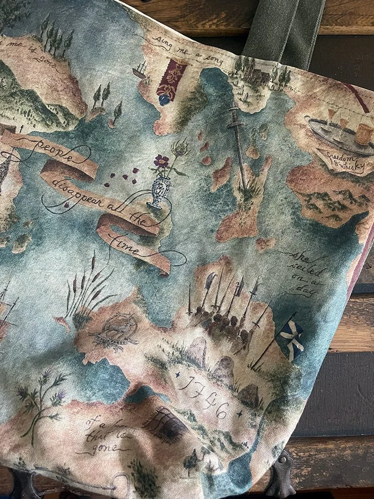 Outlander-inspired map bag handmade by Talufane