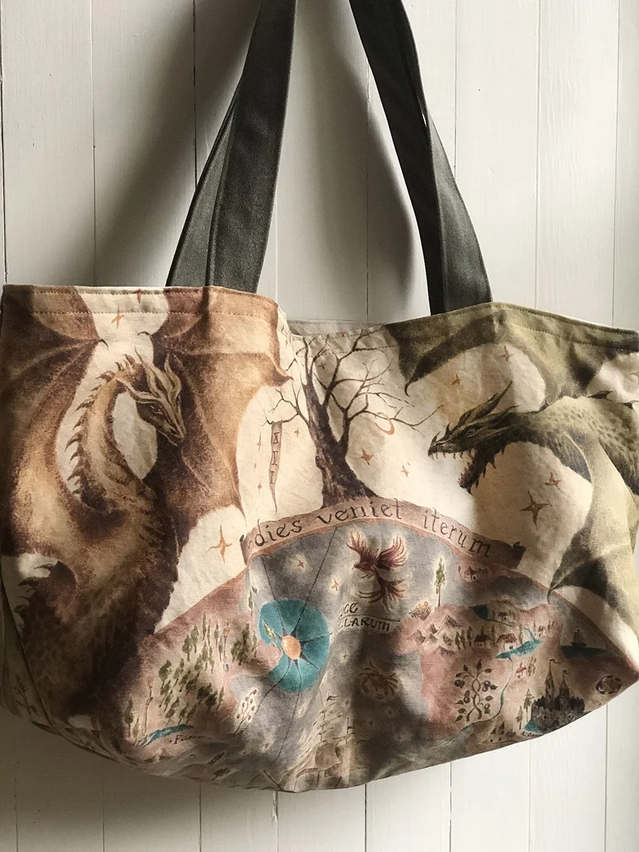 Dragons and medieval map bag by Talufane