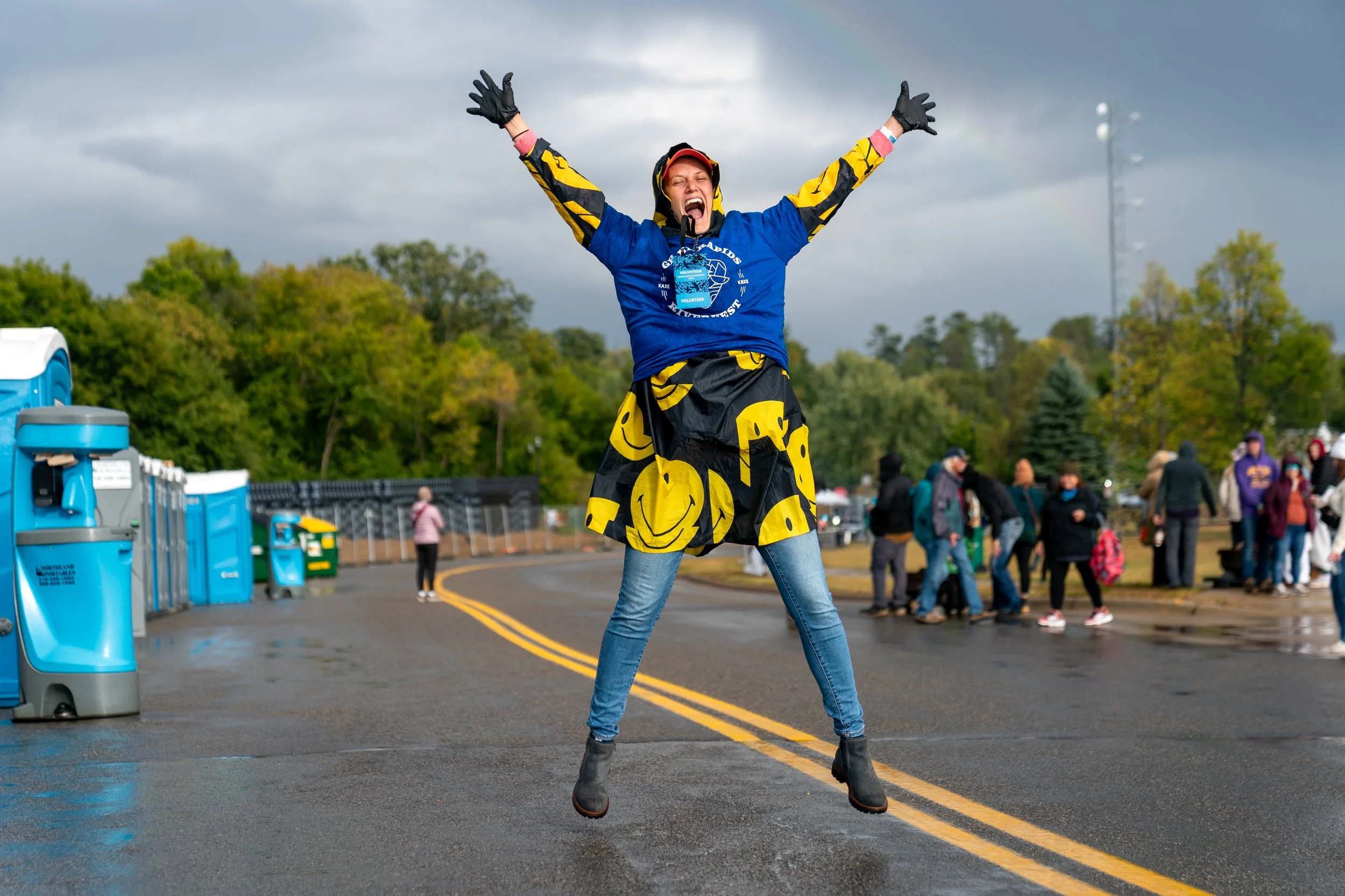 Volunteer Michelle Bedford celebrates the rainbow.jpg