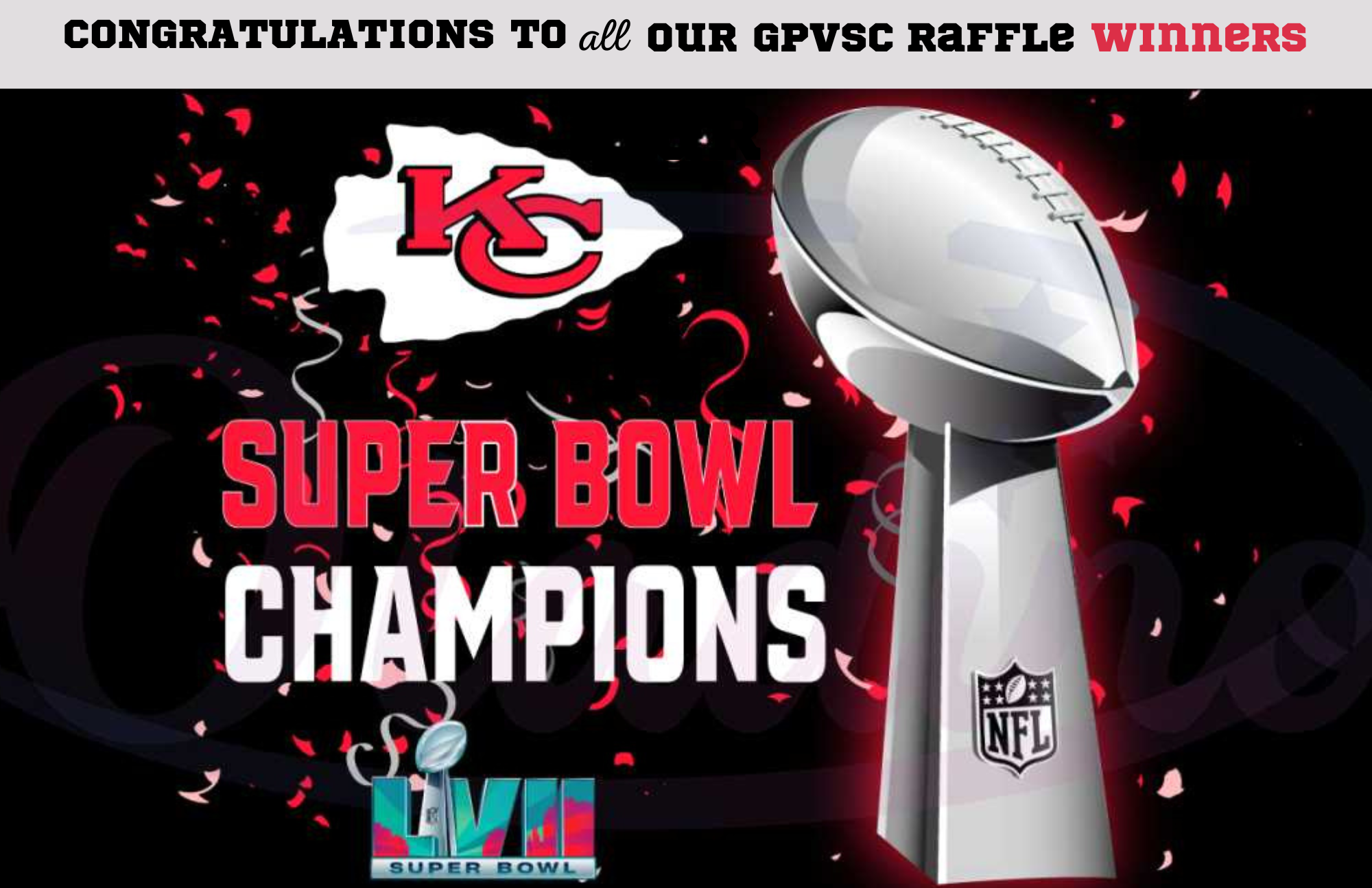 Super Bowl Raffle Board — Great Plains Veterans Services Center