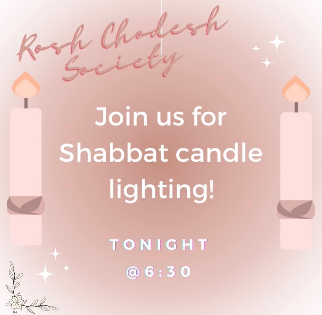 Join us TONIGHT for an incredible Shabbat candle lighting experience,  6:30pm at Chabatwood.

Chocolate truffles and apple cider!