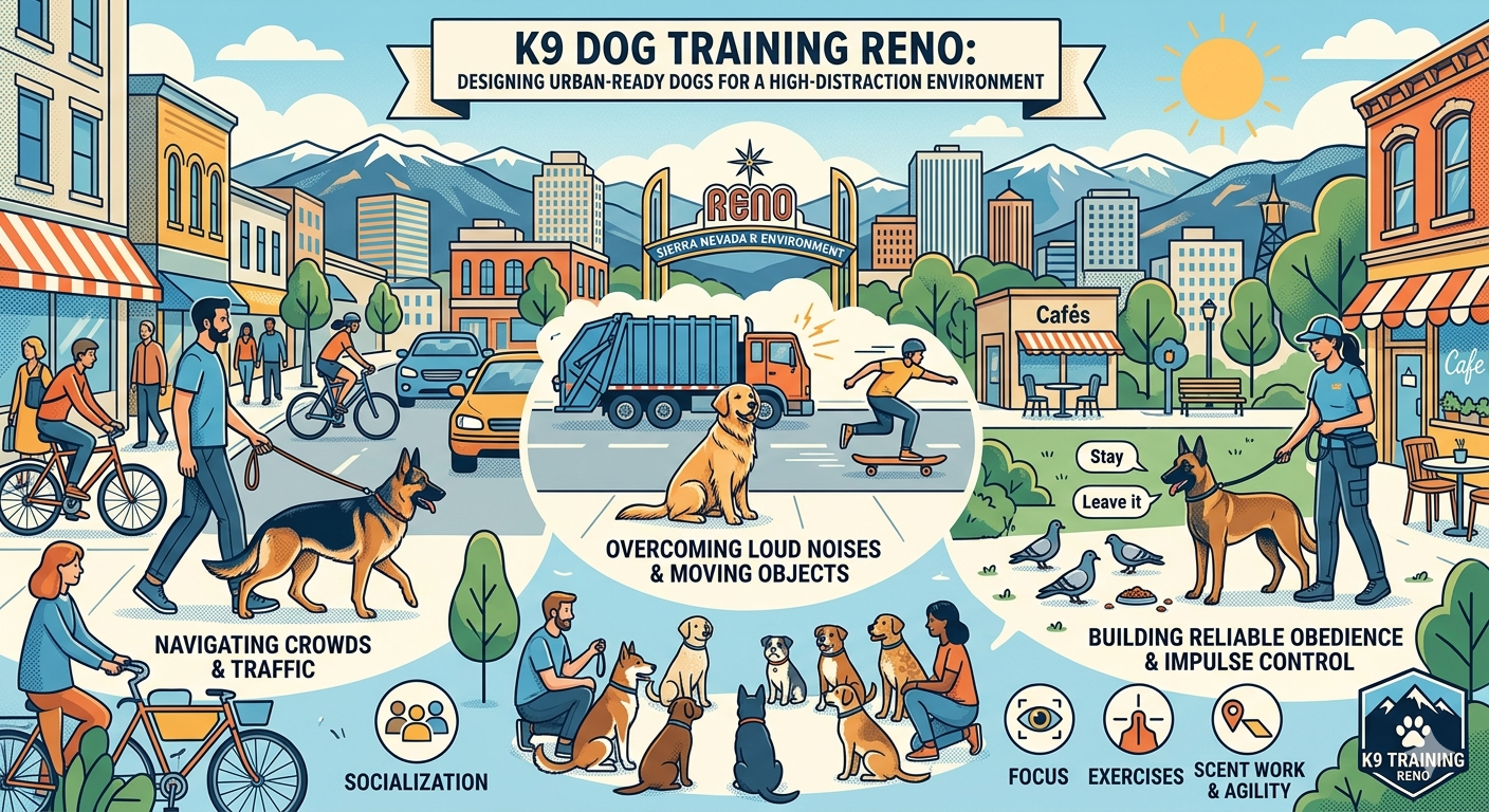 K9 Dog Training Reno: Designing Urban-Ready Dogs for a High-Distraction Environment 