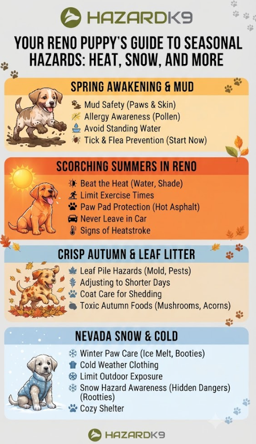 How to Prepare a Reno Puppy for Seasonal Changes, Heat, and Snow