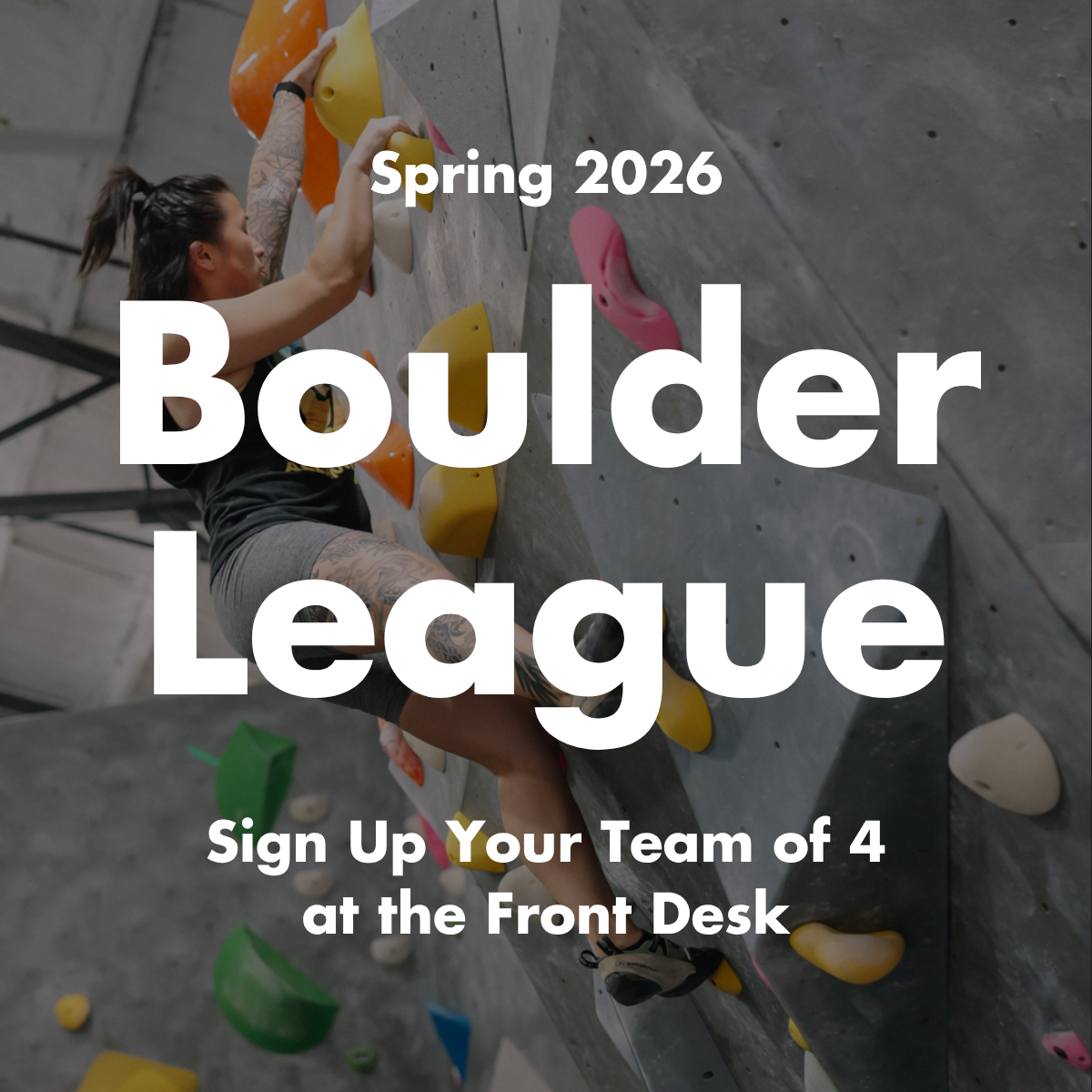 Boulder League Sign Ups | Spring 2026