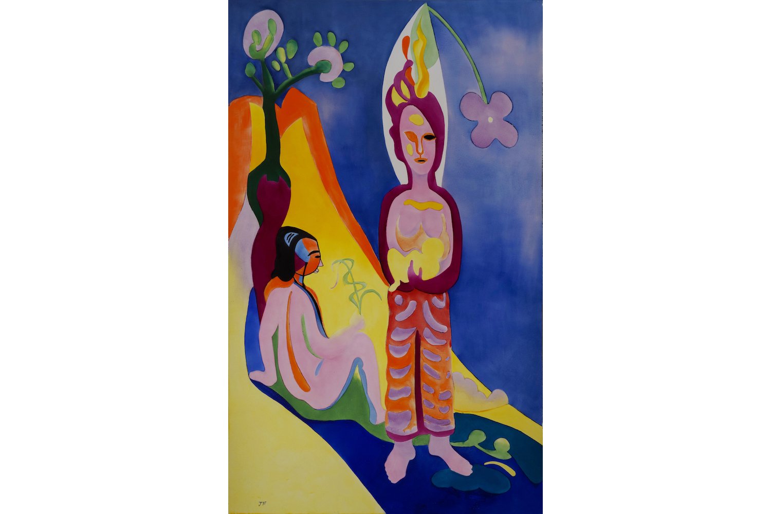 Jared FitzGerald, Mother and Daughter, 2021, Overglaze on White Chinese Porcelain Panel, 32.28 W x 51.18 L in / 82 x 130 cm