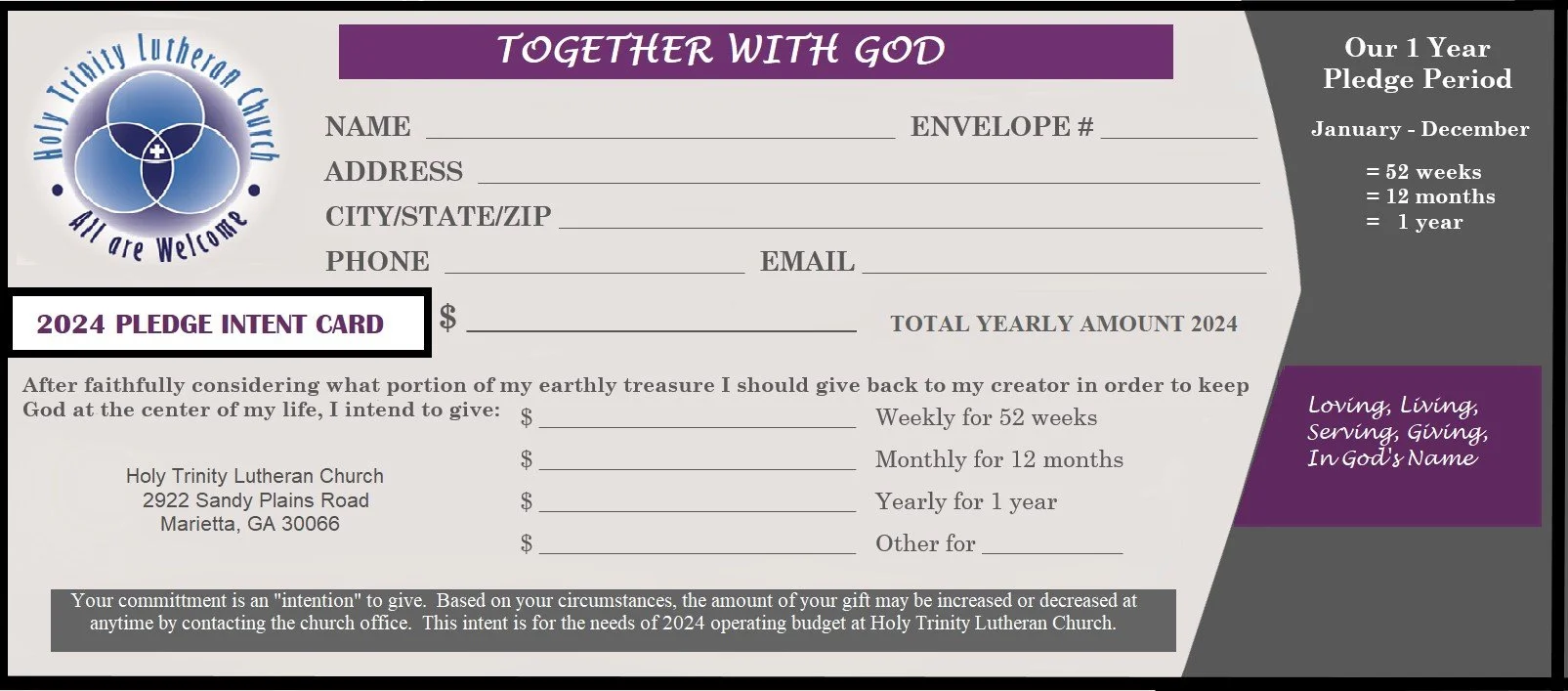 Image 8 for Pledge Card Template For Church