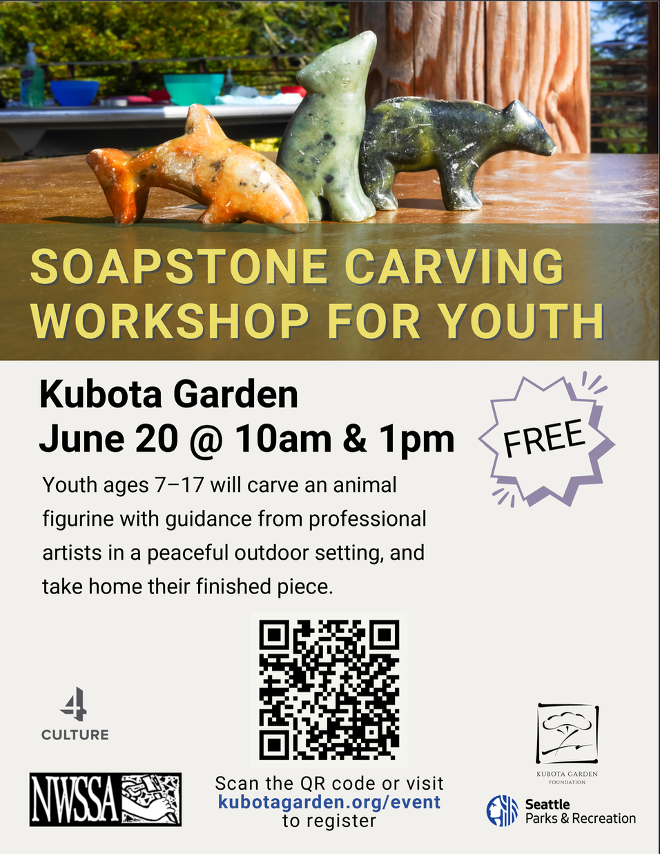 kubota gardens - Soapstone Carving For youth