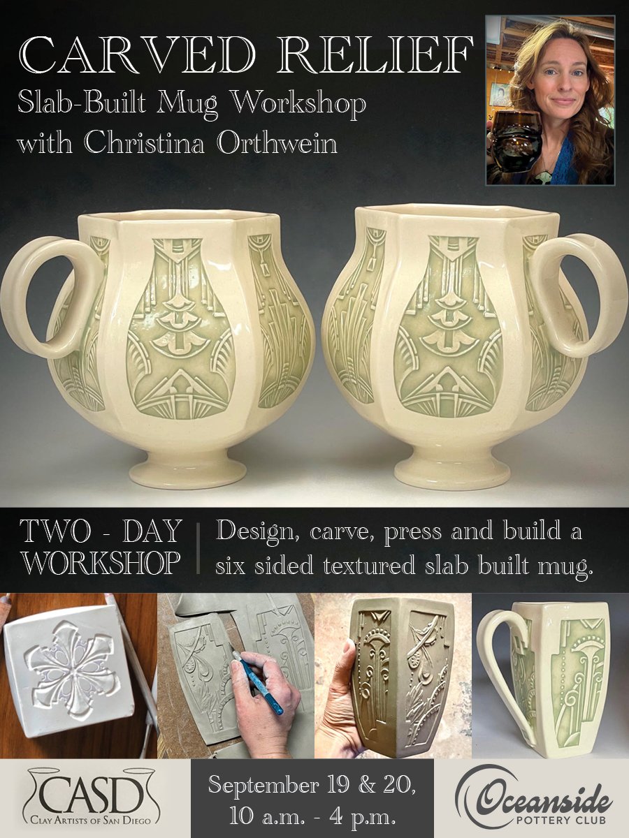Carved Relief, Slab-Built Mug Workshop