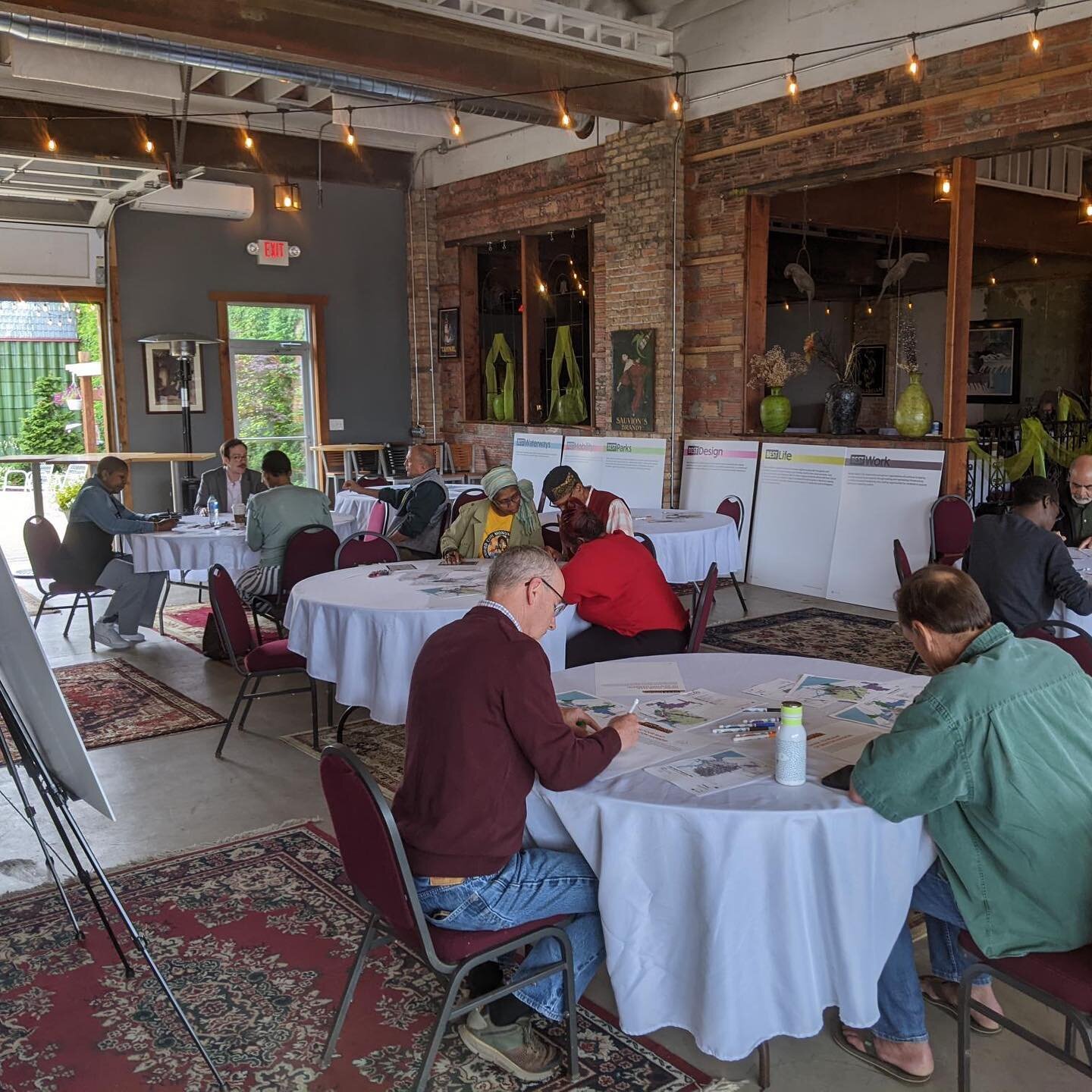 We&rsquo;re back at it for Day 2 of Best Benton Harbor Planning Week! This morning, members of the public participated in visioning exercises for future land use in the city. Join us tonight at 7pm at @secretgardenattheharbor for the official Plannin