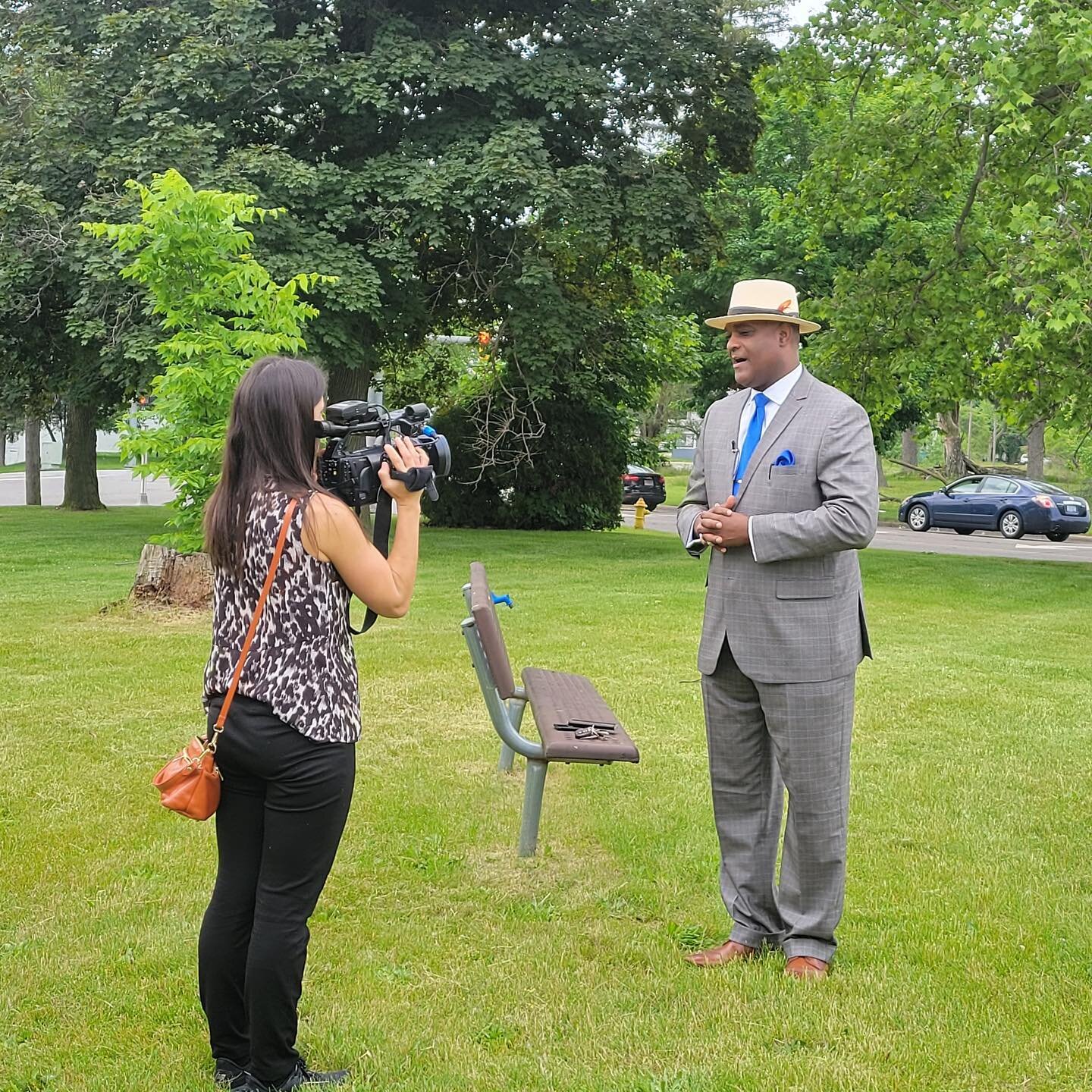 Did you catch us on the news yesterday? Maria Catanzarite from @16newsnow caught up with the team on a visioning tour of the city. She talked to mayor Marcus Muhammad and our partner Deavondre Jones of @dancespire_ about the Best Benton Harbor projec