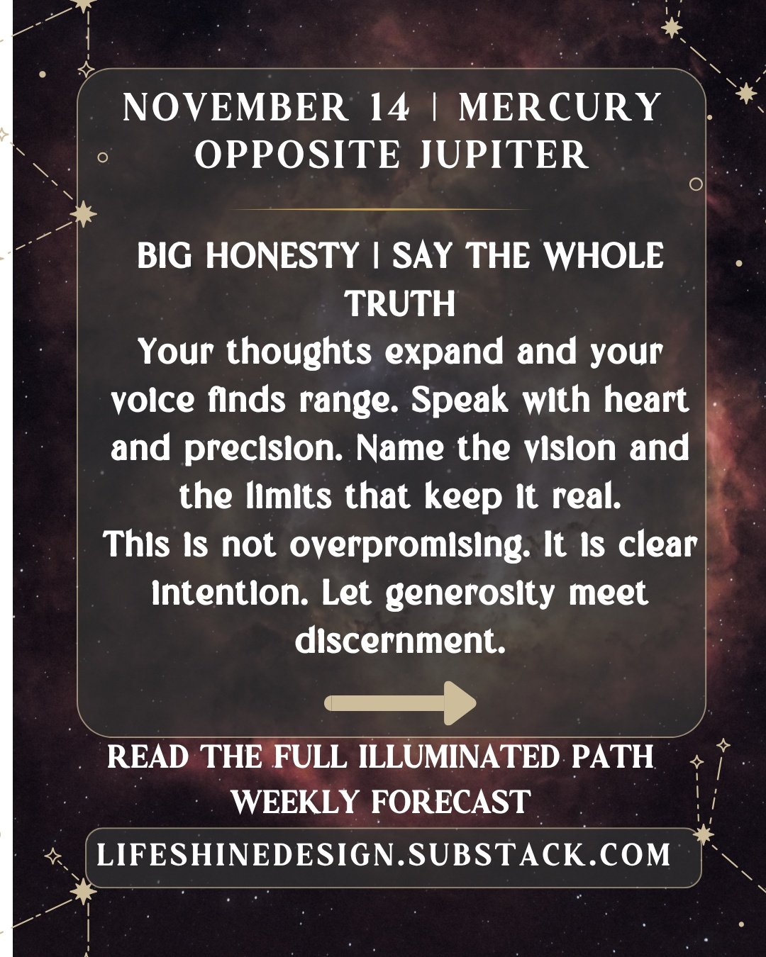 𖤓 Read the full Illuminated Path Weekly Forecast + sensory rituals in my Substack &rarr; link in linktree in my bio