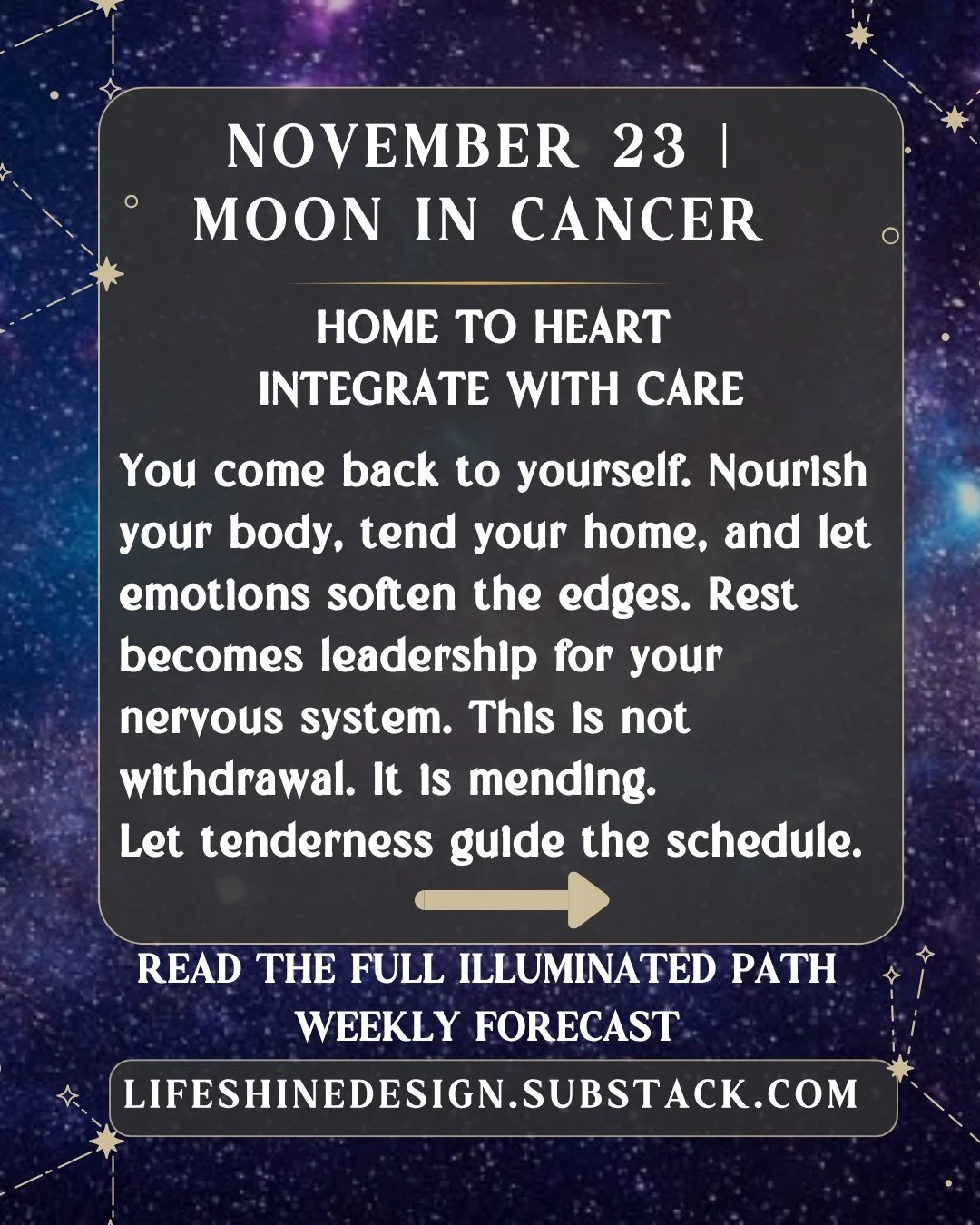 𖤓 Read the full Illuminated Path Weekly Forecast + sensory rituals in my Substack &rarr; link in linktree in my bio