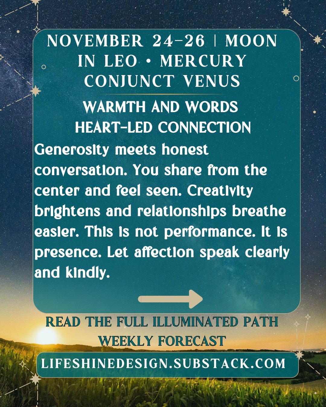 𖤓 Read the full Illuminated Path Weekly Forecast + sensory rituals in my Substack &rarr; link in linktree in my bio