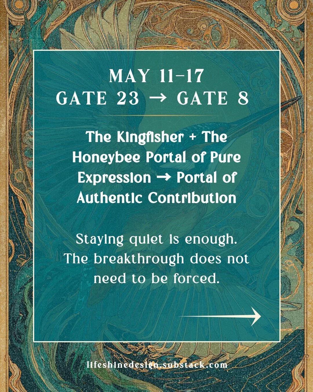 This week I&rsquo;m writing from inside my own descent.

I did not track the gates last week. I did not check the calendar or follow the transits. I needed to be in the dark completely, without analysis or framework.

And the gates walked me through 