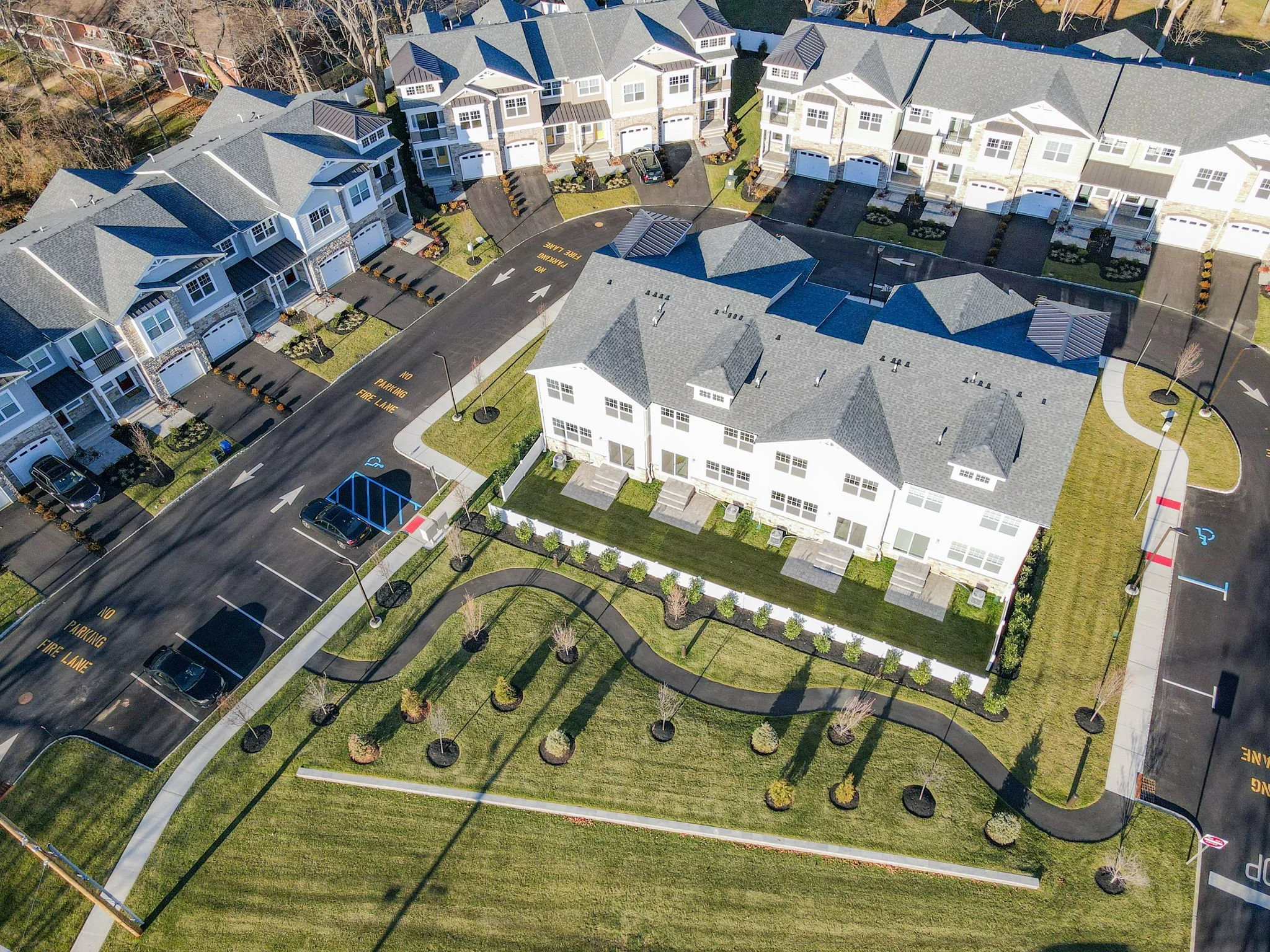 The landscaped walks ways at West End Square.