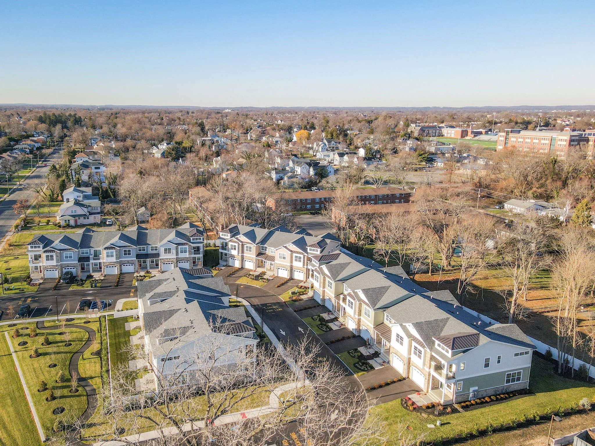 drone photo of the townhome community.