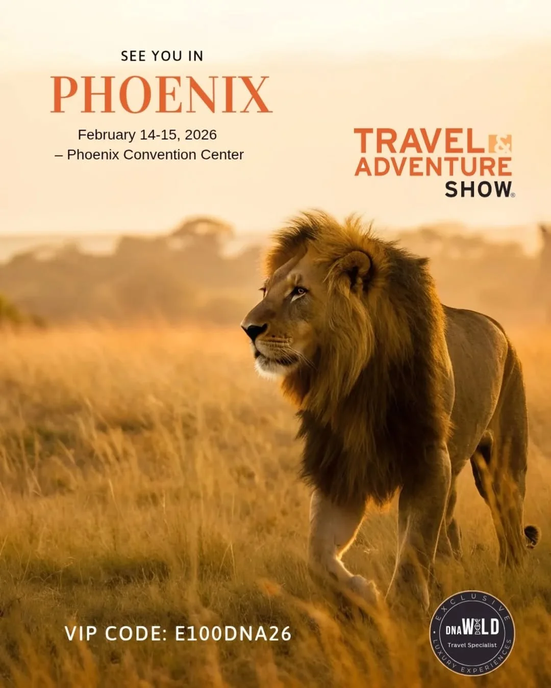 🌍 Ready for your next adventure?
Join us at the Travel &amp; Adventure Show in Phoenix this weekend!

📅 February 14&ndash;15, 2026 
📍 Phoenix Convention Center

✨ Explore destinations, meet travel experts, and unlock exclusive deals.
Use VIP Code: