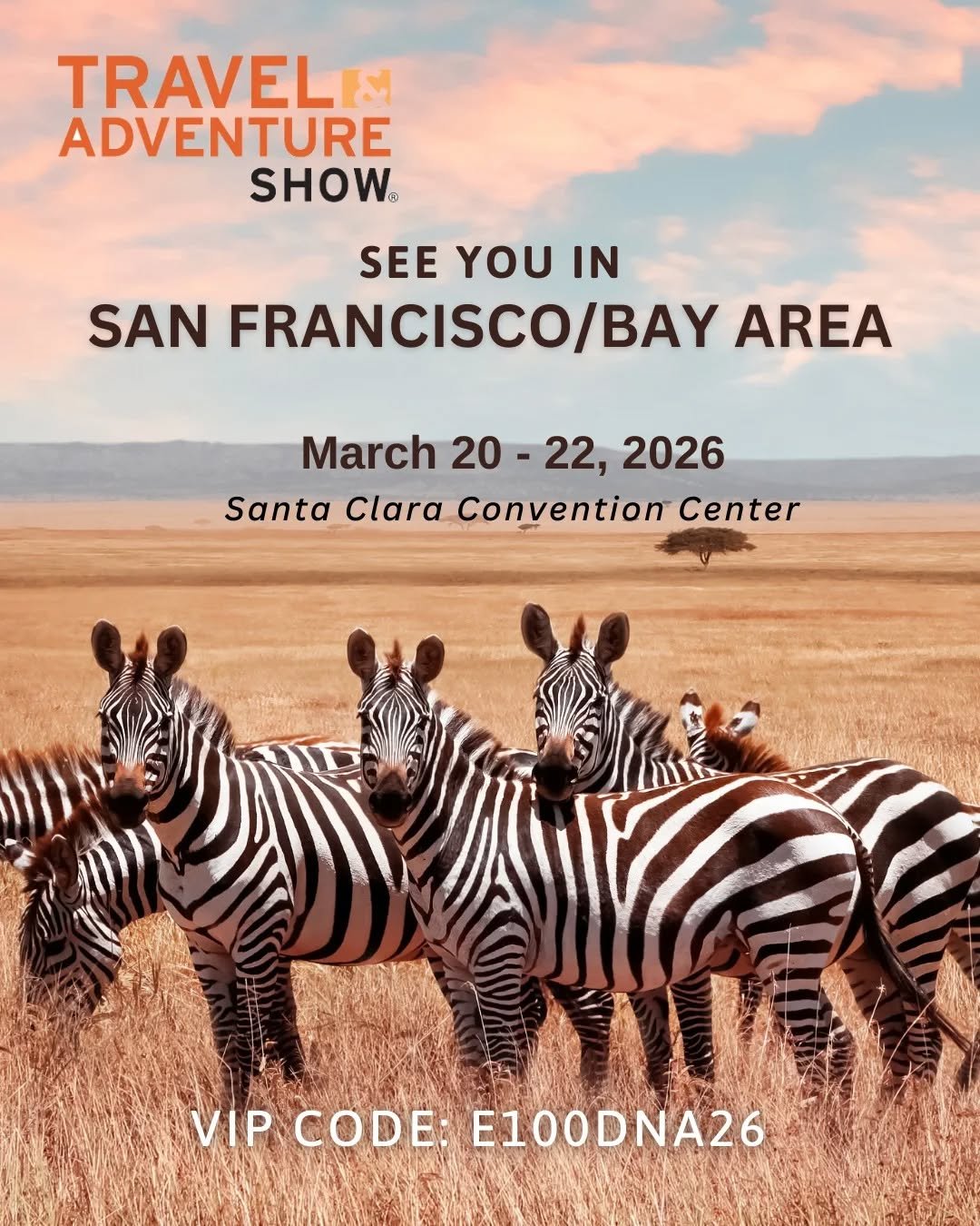 San Francisco / Bay Area &mdash; get ready 🌍🔥

The Travel &amp; Adventure Show is almost here, and we&rsquo;re bringing Africa to you.

Think wild landscapes, unforgettable safaris, and experiences you won&rsquo;t find anywhere else.

Come meet us 