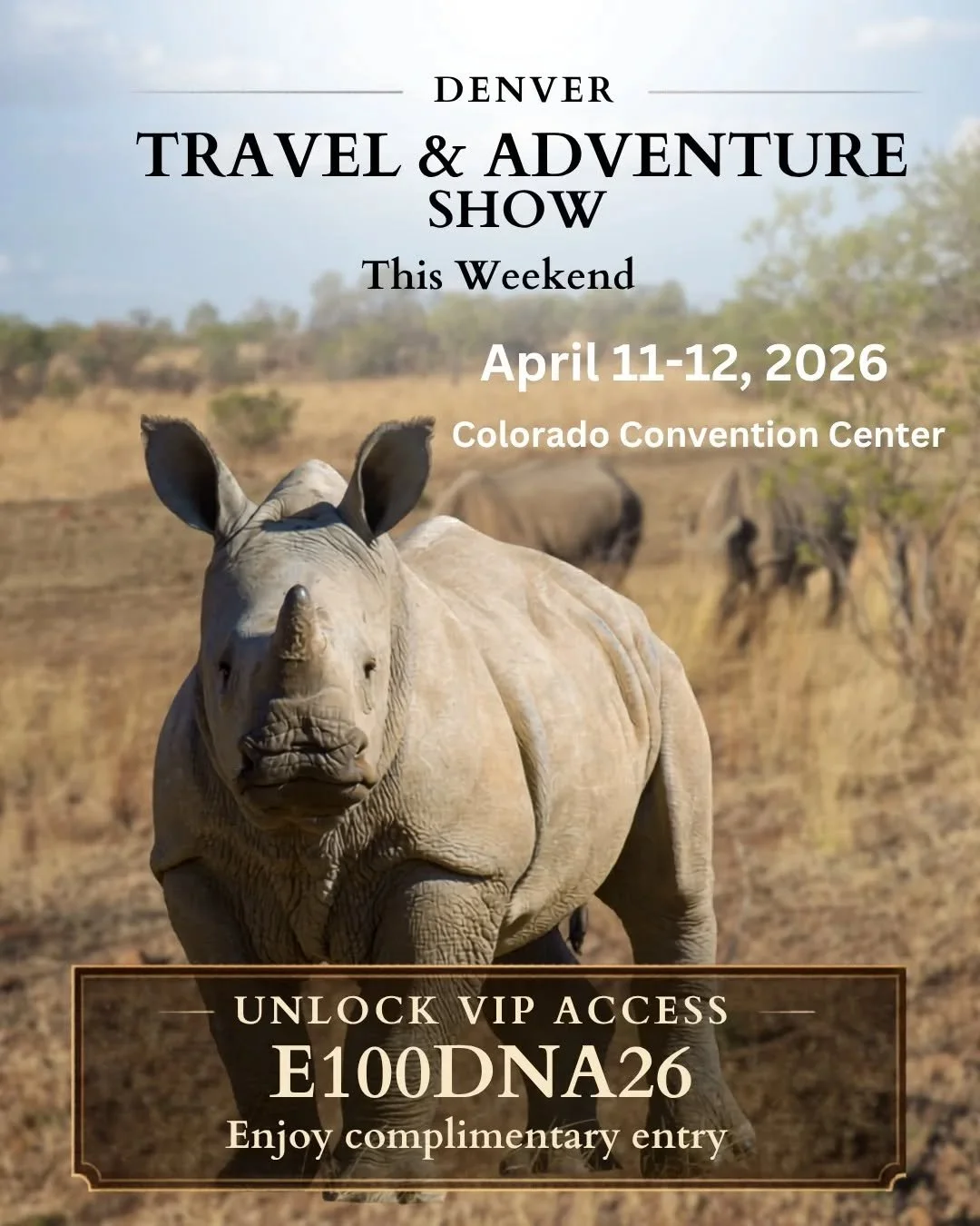 Your next adventure starts here&hellip;

Join us at the Denver Travel &amp; Adventure Show this weekend and discover Africa like never before. From luxury safaris to unforgettable wildlife encounters &mdash; this is where your journey begins.

✨ EXCL