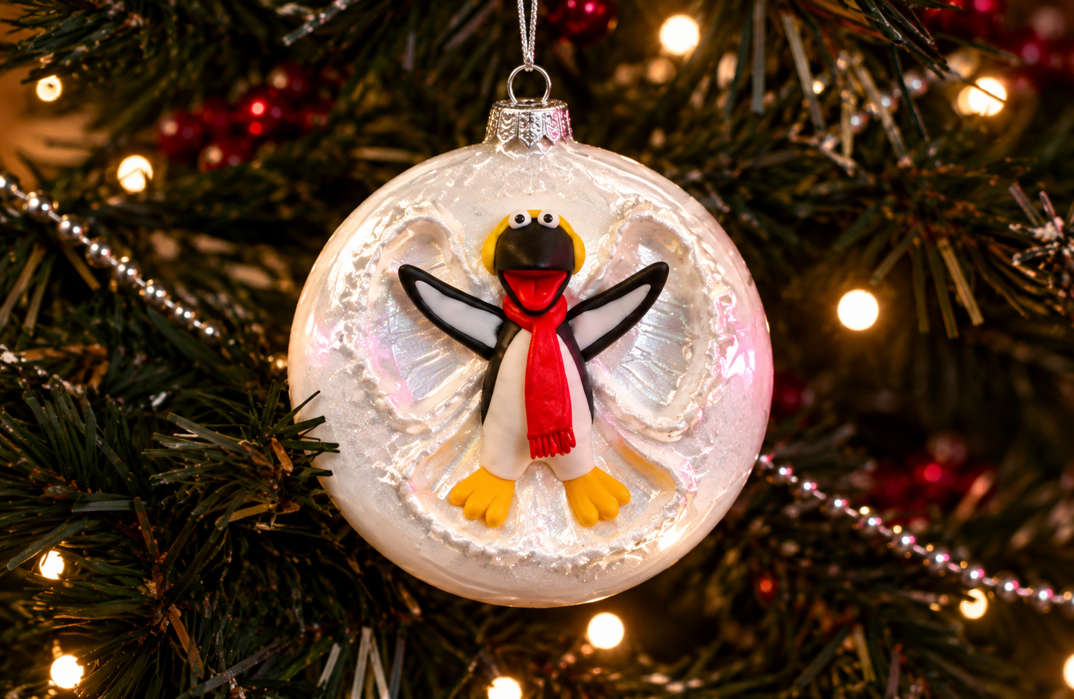 Snowbird Penguin Snow Angel Ornament.png