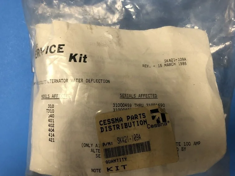 P/N SK421109A Cessna 421 Alternator Water Deflection Kit — Smokin