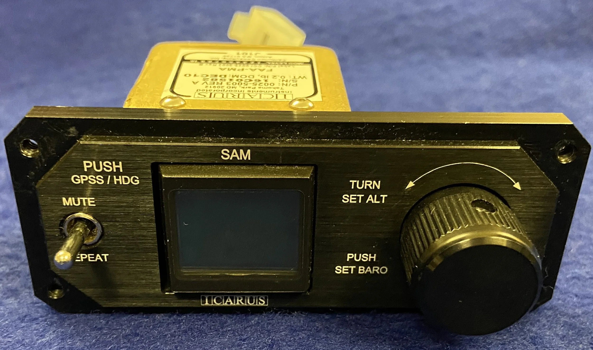 P/N 00255003 REV A Icarus Steering Assist Module (SAM) Display