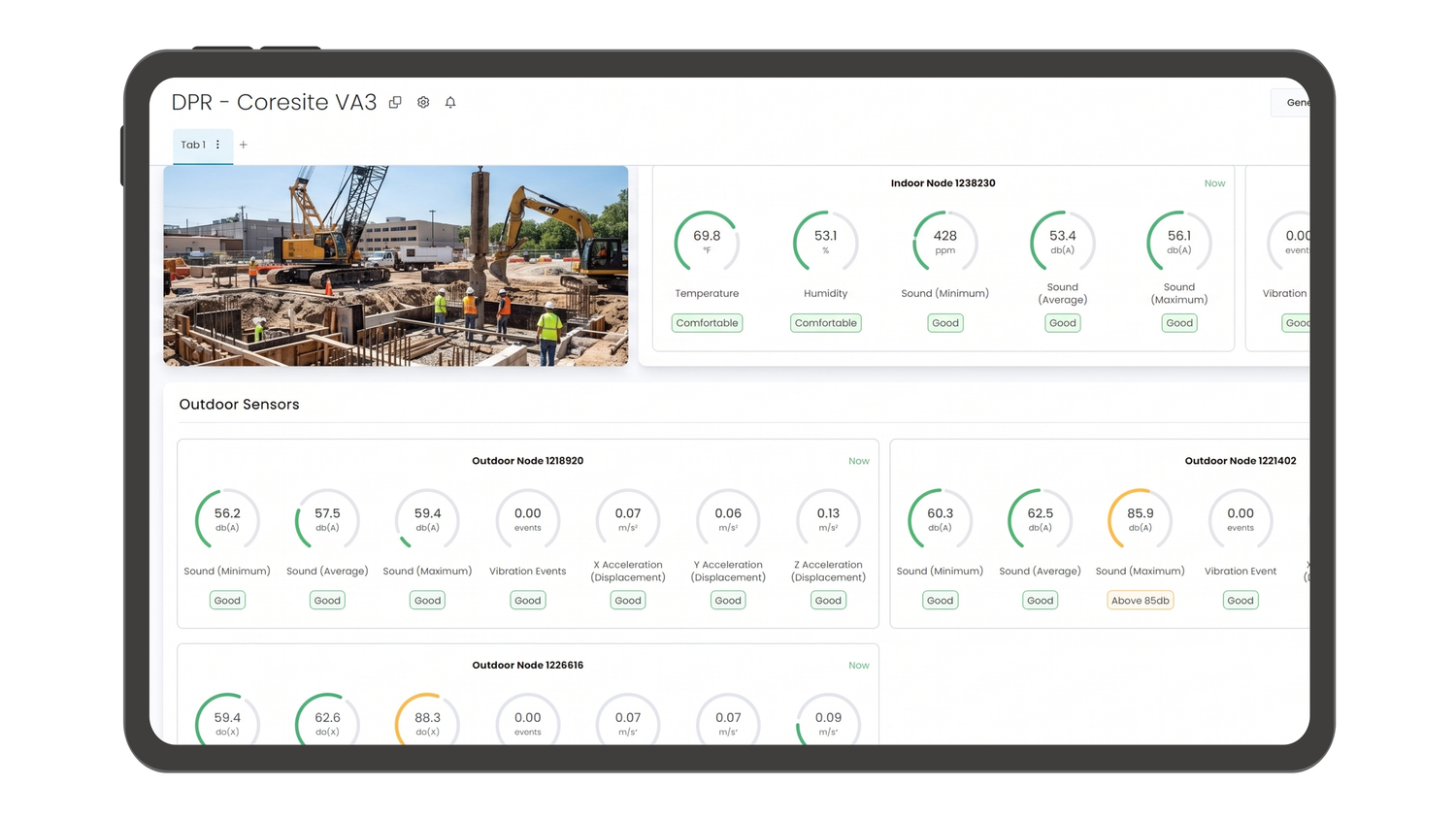 Attune interactive construction dashboard