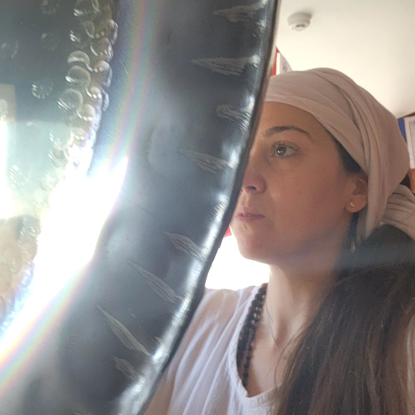 Me and my original, the 30-inch Paiste Symphonic gong, my &quot;OG&quot; that started it all and catapulted me onto my path of light - healing those near and far through the power of sound vibrations. 🥰

I am truly blessed to have began my spiritual