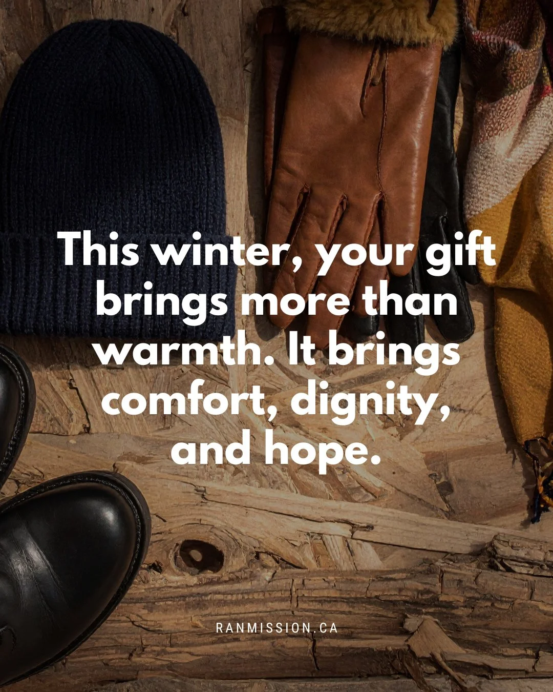 When temperatures drop, your kindness brings warmth. 🧡❄️⁠
⁠
Your gift provides winter kits with socks, gloves, toques, and blankets &mdash; practical items that wrap someone in comfort and dignity. 🧣🧤🛏️⁠
⁠
Together, we can make sure no one faces 