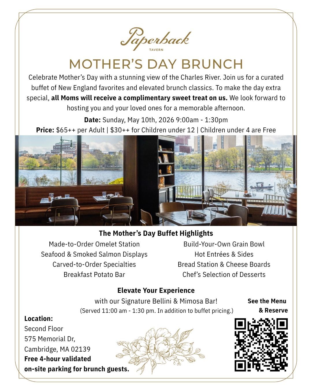 Make her morning a little brighter 💐 Mother&rsquo;s Day brunch at Paperback Tavern is set, and the table is waiting.

Make your reservations today.