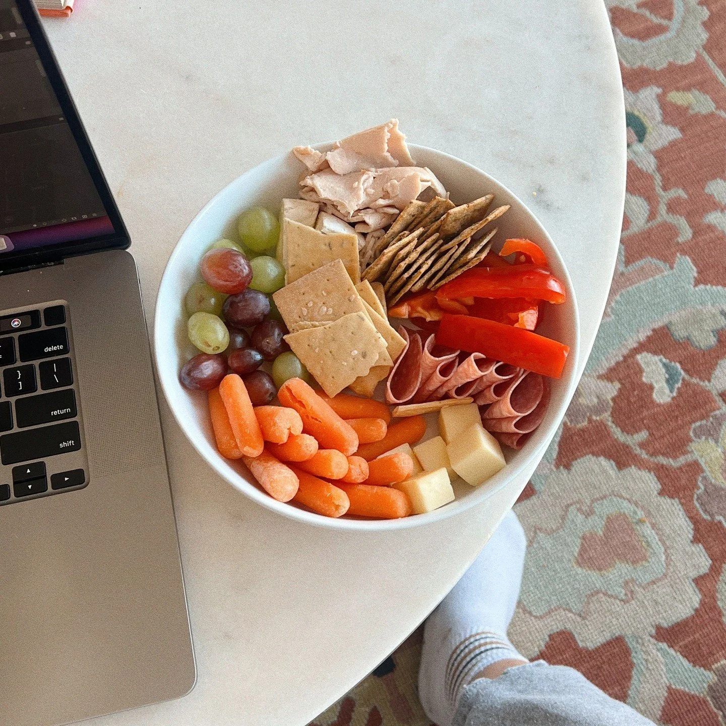 We like to call this our &quot;Grown up Lunchable&quot;. In the business of daily life it is so easy to reach for a packaged carb-heavy snack but, a little preparation can change the trajectory of your day. Use your favorite veggies and cheese to pai