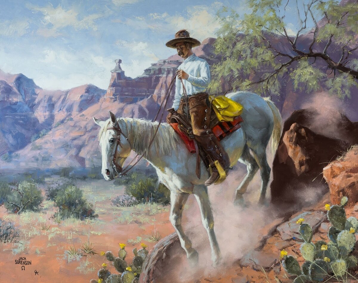 𝑺𝑶𝑳𝑫 | New | Jack Sorenson | Palo Duro Dust | 24x30 | oil ⁠
Be sure to sign up for our email list to be the first to know when we get new work from Jack&rsquo;s studio. {link in bio}⁠
⁠
#westernart #jacksorenson #cowboyartist #cowboyart #westernp